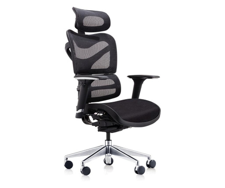 Rfg Ергономичен стол tech@games, черна седалка, черна облегалка  71.5/58/49