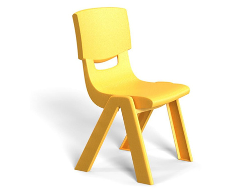 Rfg Детски стол chico, пластмасов, с облегалка, жълт, 41 х 35 х 62 cm  #N/A