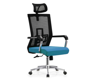 Rfg Директорски стол luccas hb, дамаска и меш, синя седалка, черна облегалка  84/31/59