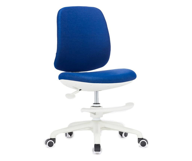 Rfg Детски стол candy foot white, дамаска, синя седалка, синя облегалка  60.5/58.5/28