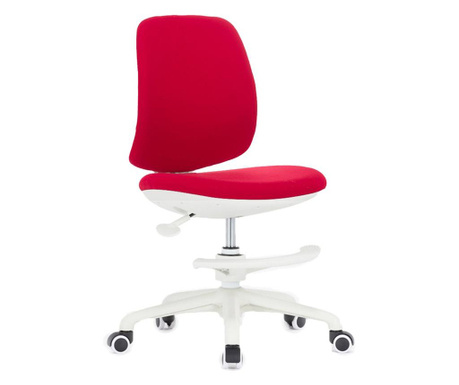 Rfg Детски стол candy foot white, дамаска, червена седалка, червена облегалка  60.5/58.5/28