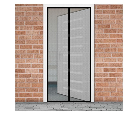Delight 11398BK Szúnyogháló függöny ajtóra, Mágneses záródás, 100x210 cm, Fekete