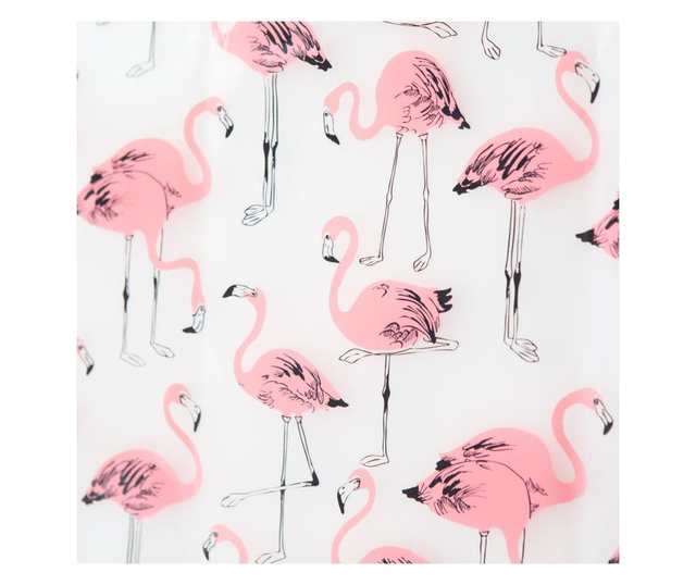 Family Zuhanyfüggöny - Rózsaszín flamingós - 180 x 200 cm