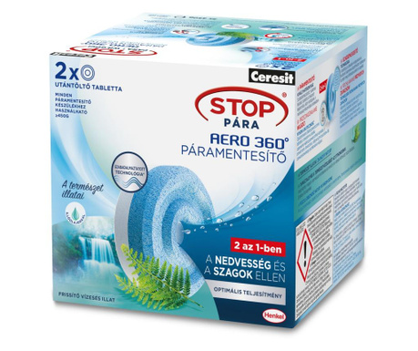 Ceresit Stop Pára utántöltő tabletta - "Frissítő vízesés" - 2 x 450 g