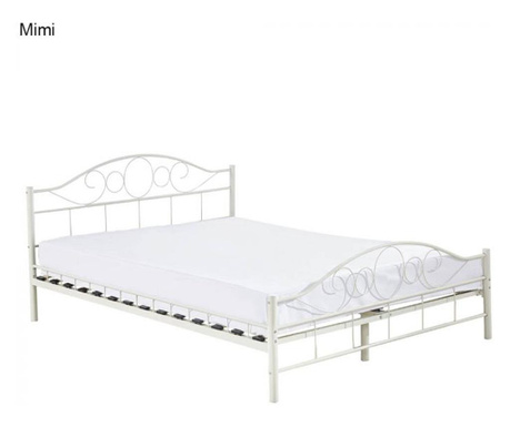 Kovový postelový rám s roštem jako dárek, ve více rozměrech a barvách, bílý, 160x200,Mimi