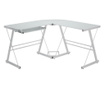 L alakú irodai asztal, fehér