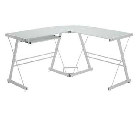 Písací stôl v tvare L, biely