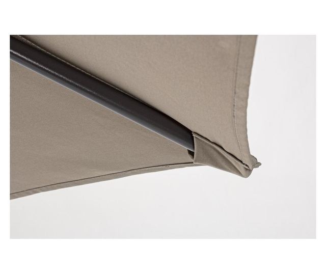 Градински чадър с черна метална основа и бежов текстилен сенник Kalife Ø 300 см x 242 см