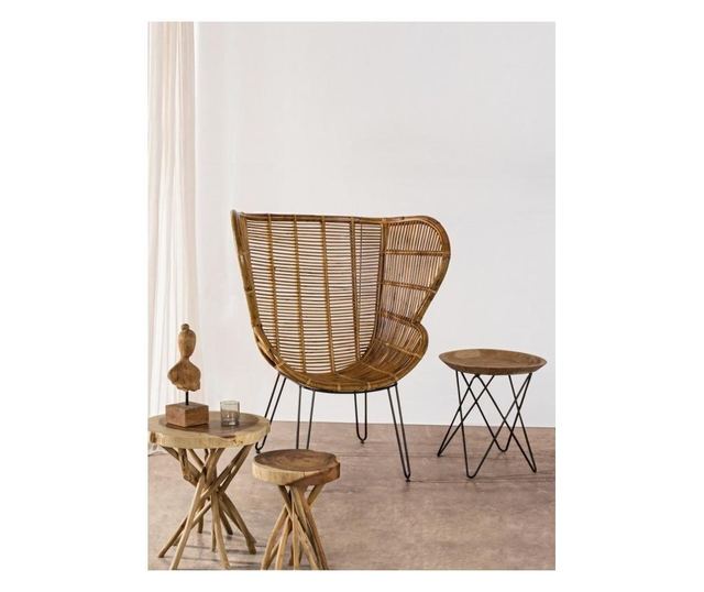 Konferenční stolek Solidad s deskou z přírodního dřeva 35 cm x 35 cm x 50 cm