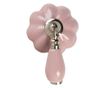 Maner mobila din aluminiu argintiu si ceramica roz 8 cm x 6 cm x 4 h 0