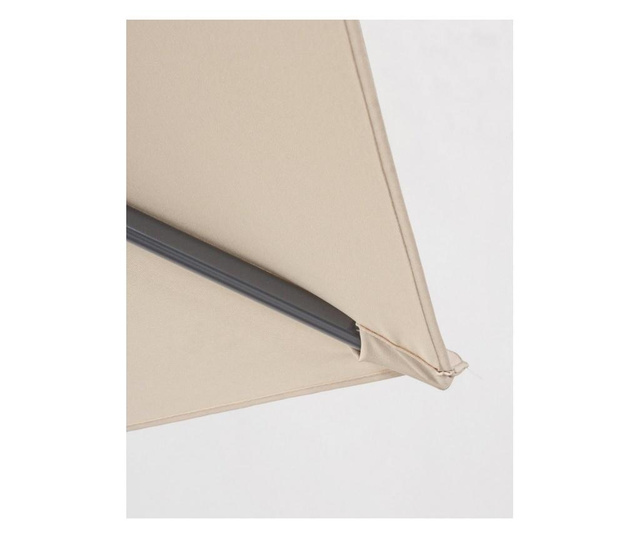 Umbrela de gradina cu picior din fier negru si copertina textil crem Sorrento Ø 300 cm x 253 h