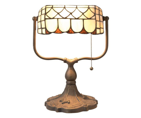 Настолна лампа за бюро с Основа от От Желязо Кафяво И Абажур От стъкло Tiffany 26 См x 21 См x 37 h  0