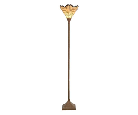 Lampadar cu baza din polirasina maro si abajur sticla Tiffany 37 cm x 37 cm x 183 h  0