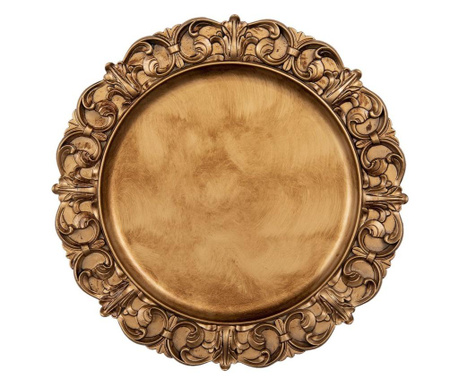 Zlati melaminski krožnik Elegance 33x2 cm