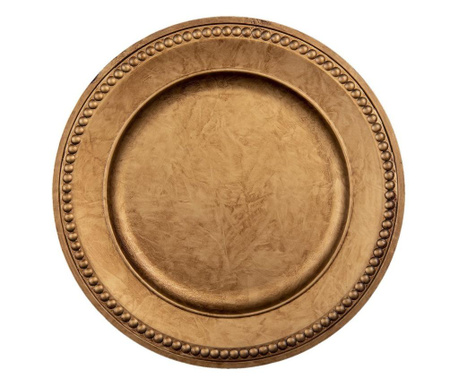 6 db antik arany melamin tányér készlet 33x2 cm
