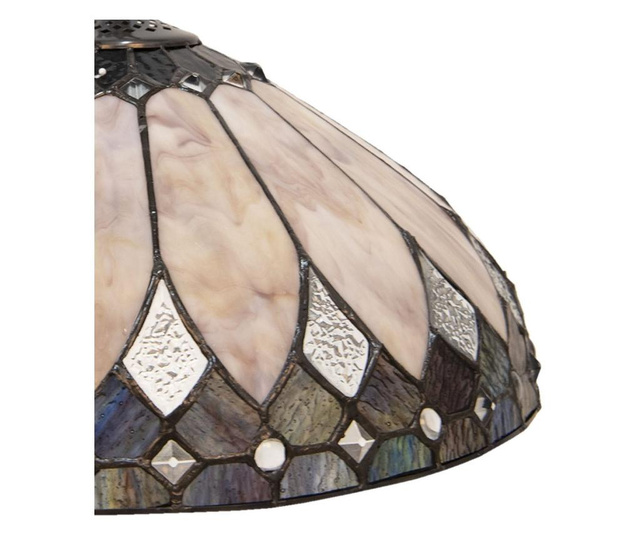 Полилей от кафяво желязо и абажур от стъкло Tiffany Ø 40 cm