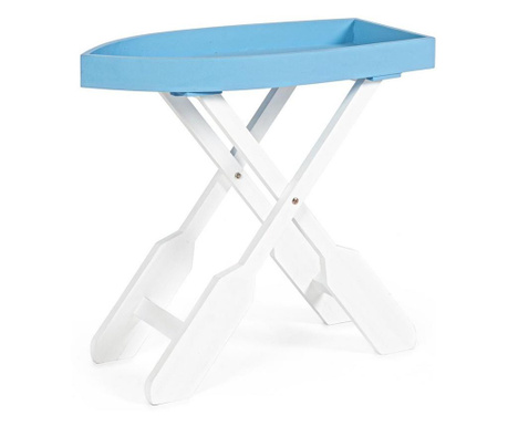 Gozzo fehér kék összecsukható fa asztal 60 cm x 30 cm x 56 h