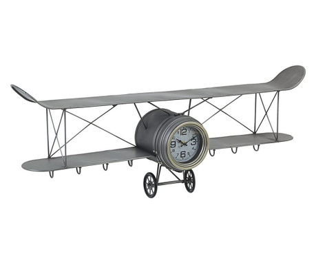 Szürke fém falióra Repülőgép modell 95 cm x 17,5 cm x 34 h