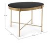 Konferenční stolek Rashida se zlatým železným rámem a černou skleněnou deskou, 63 cm x 46 cm x 45 v