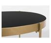 Konferenční stolek Rashida se zlatým železným rámem a černou skleněnou deskou, 63 cm x 46 cm x 45 v