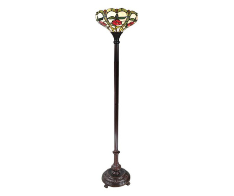 Подова лампа с Основа от От Полирезин Кафяво И Абажур стъкло Tiffany Ø 31 См x 186 h  0