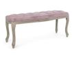 Bancuta cu picioare din lemn maro patinat si sezut din catifea roz Mathilde 110 cm x 36 cm x 47 h