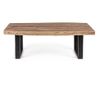 Konferenční stolek s hnědou dřevěnou deskou a černými železnými nohami se stříbrnou patinou Elmer 120 cm x 70 cm x 42 v