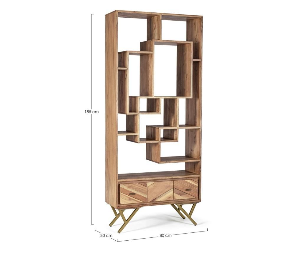 Raida barna fa könyvespolc 80 cm x 30 cm x 185 cm - 2