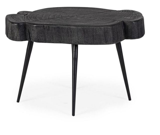 Stolić za kavu sa željeznim nogama i crnom drvenom pločom Zakia 46 cm x 35 cm x 30 h