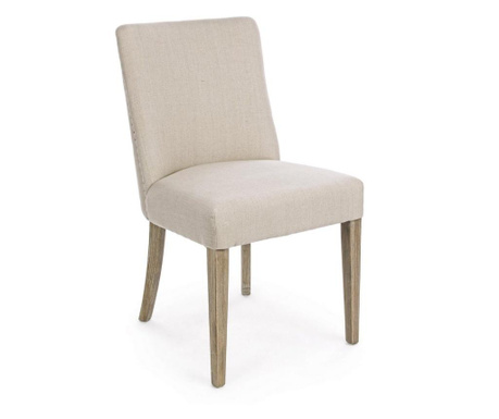 Stolica s krem tekstilnom presvlakom i smeđim drvenim nogama Beatriz 48 cm x 57 cm x 88 h x 49 h