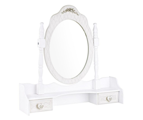 Charlene fehér patinás mdf asztali tükör 70,5 cm x 18 cm x 69 h