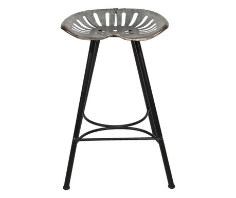 Crni i sivi barski stolac od željeznog okvira 50 cm x 50 cm x 75 h