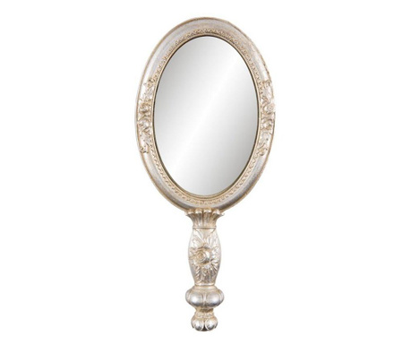 Starinsko srebrno ročno ogledalo iz poliresina Roses 12 cm x 3 cm x 27 h