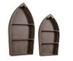 2 db fali polc készlet barna mdf-ből Boat 49 cm x 13 cm x 96,5 h