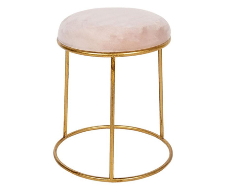 Stolica sa zlatnim željeznim okvirom i ružičastim baršunastim sjedištem Ø 42 cm x 48 h