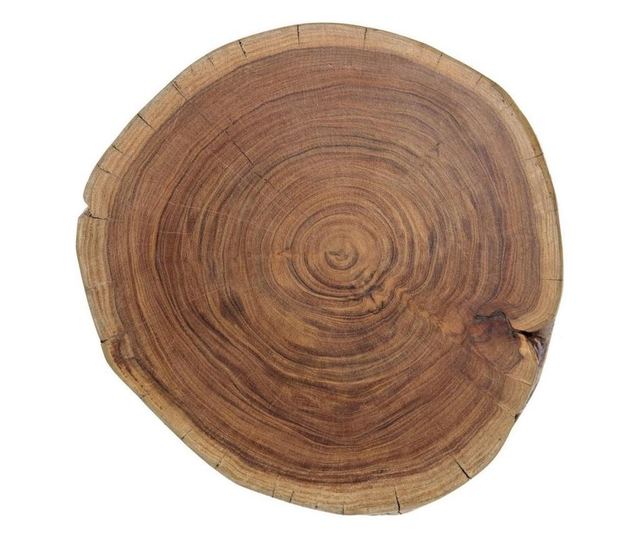 Konferenční stolek Aron s černýma železnýma nohama a hnědou dřevěnou deskou Ø 32 cm x 39 v