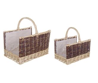 Set od 2 prirodne smeđe košare Kelly od vrbe 50 cm x 38 cm x 30 h