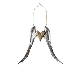 Set visećih anđeoskih krila od srebrnog metala 47x3x62 cm