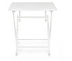 Bijeli aluminijski sklopivi stol Elin 70 cm x 70 cm x 71 h