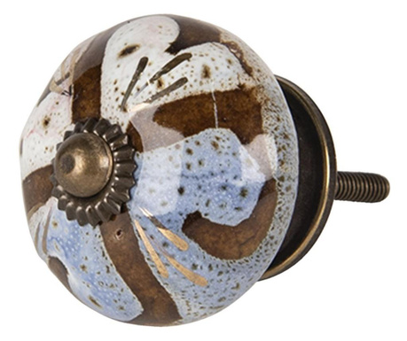 Pohištveni gumb iz železa in večbarvne keramike Ø 4 cm x 4 cm