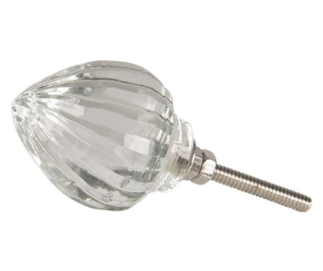 Pohištveni gumb iz srebrnega železa in stekla Ø 4 cm x 4 cm