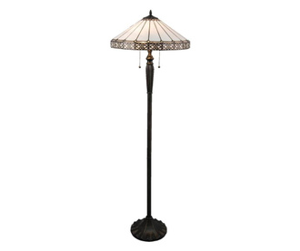 Подова лампа с Основа от От Полирезин Черен И Абажур стъкло Бял Tiffany Ø 51 См x 160 h  0