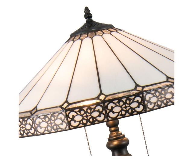 Подова лампа с Основа от От Полирезин Черен И Абажур стъкло Бял Tiffany Ø 51 См x 160 h  0