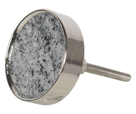 Pohištveni gumb iz srebrnega železa in sivega kamna Ø 4 cm
