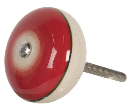 Pohištveni gumb iz železa in krem rdeče keramike Ø 4 cm x 3 cm