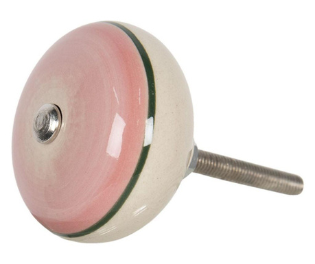 Pohištveni gumb iz železa in krem roza keramike Ø 4 cm x 3 cm