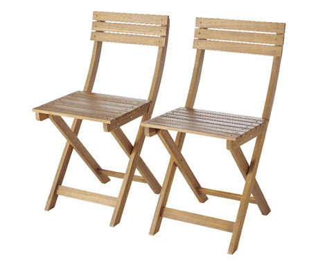 Set 2 scaune Art Garden din lemn pliante gradina sau balcon, Sersimo