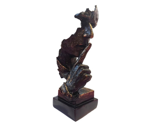 Statueta decorativa masca, Liniste, Black, 33 cm, HC304X