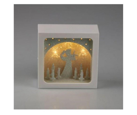 Decoratiune Craciun Santa Claus box cu LED, 10 cm