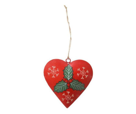 Decoratiune Craciun Red Heart, 10x10 cm, Rosu